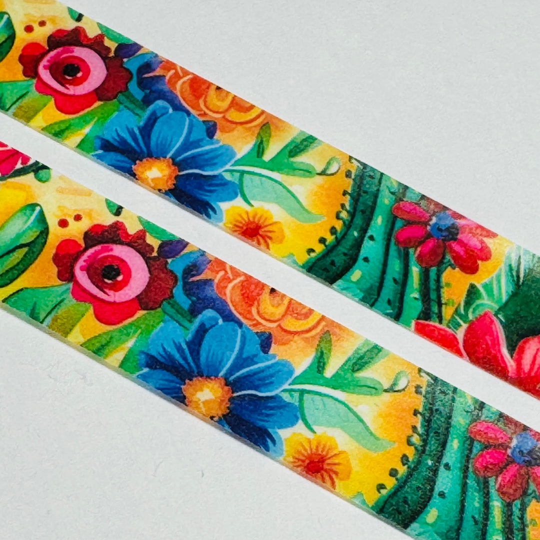 GORGEOUS BRIGHT & COLORFUL Flowers Washi Tape - 1 Roll - 15mm x 10m (33 Feet)
