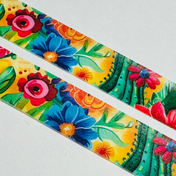GORGEOUS BRIGHT & COLORFUL Flowers Washi Tape - 1 Roll - 15mm x 10m (33 Feet)