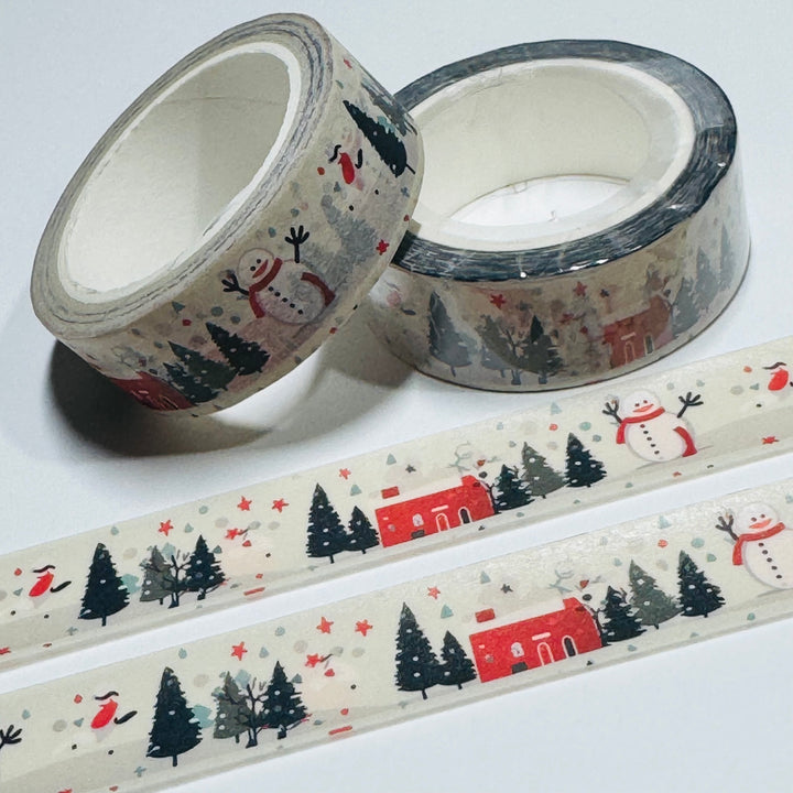 RETRO CHRISTMAS SCHOOLHOUSE Washi Tape ~ 1 Roll ~ 15mm x 10m (33 Feet)