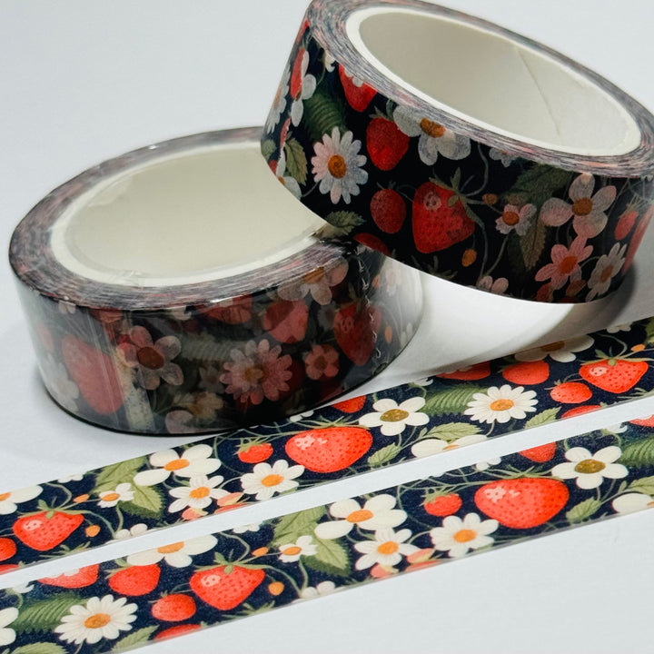 SWEET SUMMER STRAWBERRIES Washi Tape ~ 1 Roll ~ 15mm x 10m (33 Feet)