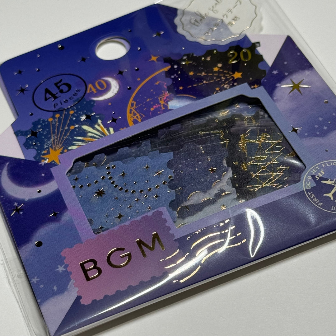 CELESTIAL NIGHT SKY BGM Gold Foil Sticker Pack ~ 45 Pieces