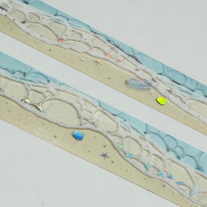 ROLLING BEACH Waves World Craft PET Washi Tape ~ 1 Roll ~ 20mm x 5m (16 Feet) ~ 1 Roll ~ 20mm x 5m (16 Feet)