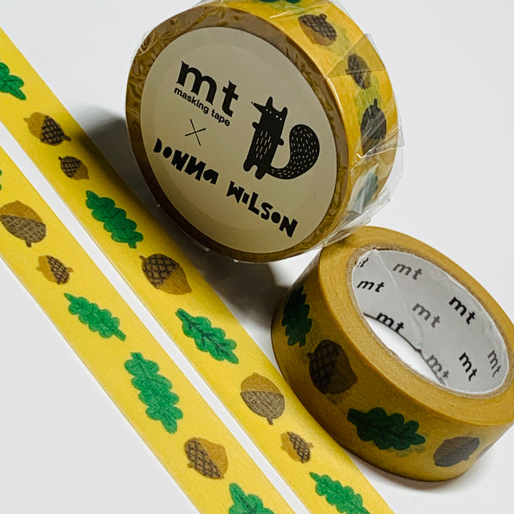 FALL LEAVES & ACORNS by Donna Wilson For Mt Washi Tape ~ 15mm X 7m (23 Feet)