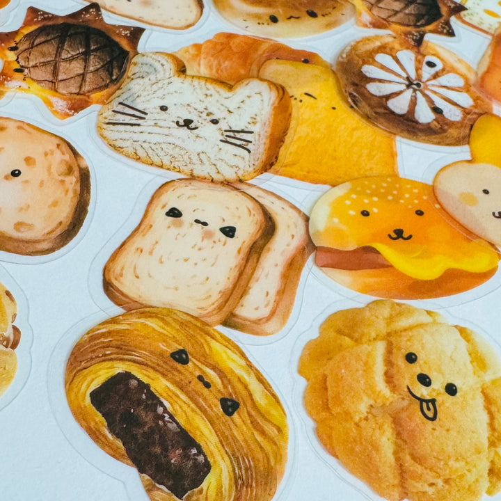 ARTISAN WARM BAKING Bread Transparent Peelable Stickers  ~ 40 Pieces ~ 30x40mm Each
