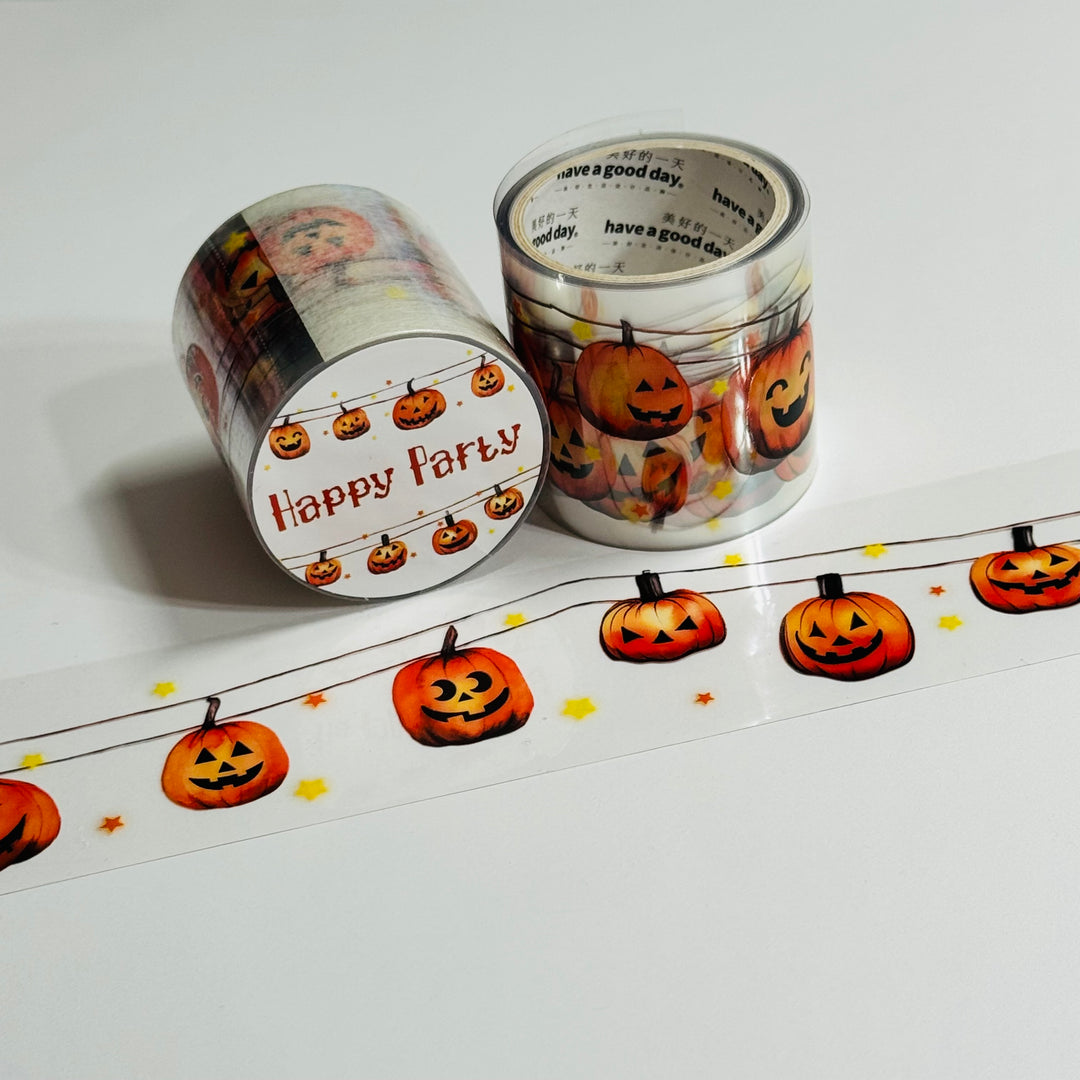 JACK-O-LANTERNS OUTDOOR GARLAND Halloween PET Washi Tape ~ 1 Roll ~ 40mm x 2m (7 Feet)
