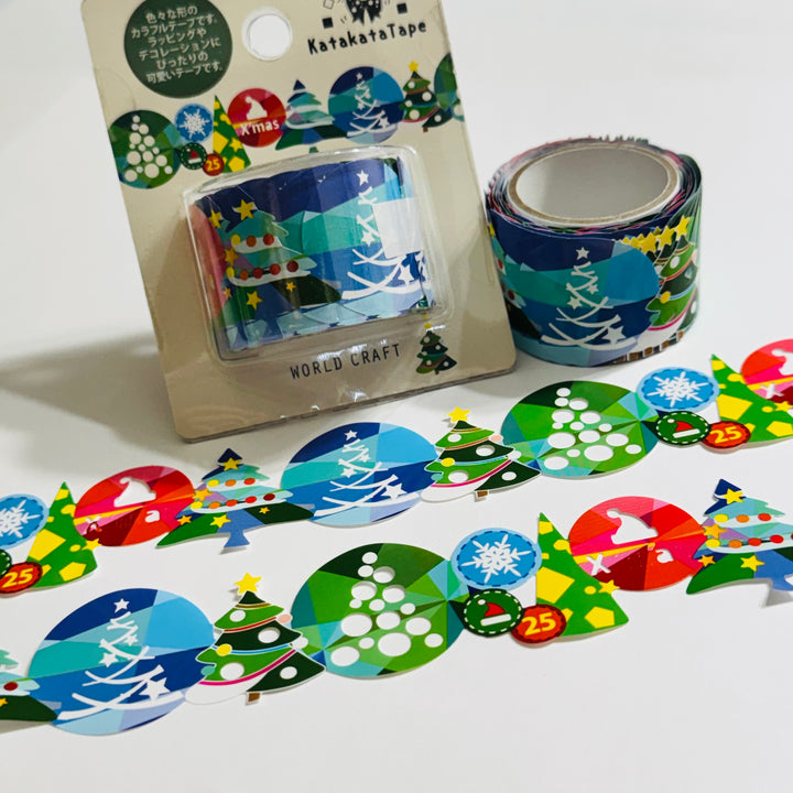 KATA KATA CHRISTMAS Trees Die-Cut PP Tape by World Craft - 1 Roll - 30mm x 6m (20 Feet)