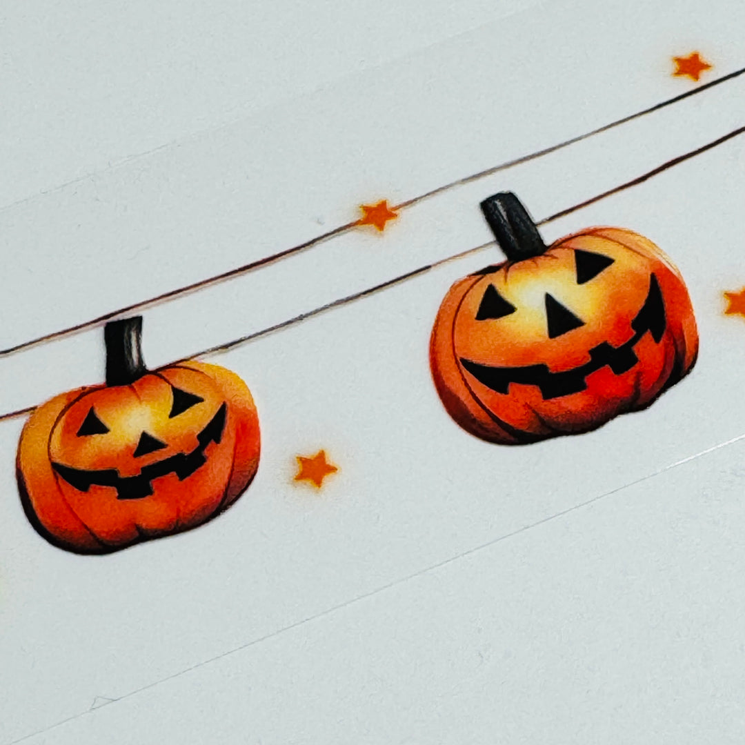 JACK-O-LANTERNS OUTDOOR GARLAND Halloween PET Washi Tape ~ 1 Roll ~ 40mm x 2m (7 Feet)