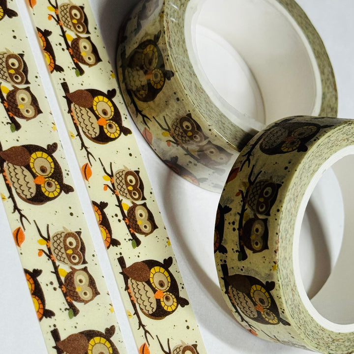 OWL-DORABLE FRIENDS HANGING OUT Washi Tape ~ 1 Roll ~ 15mm x 10m (33 Feet)