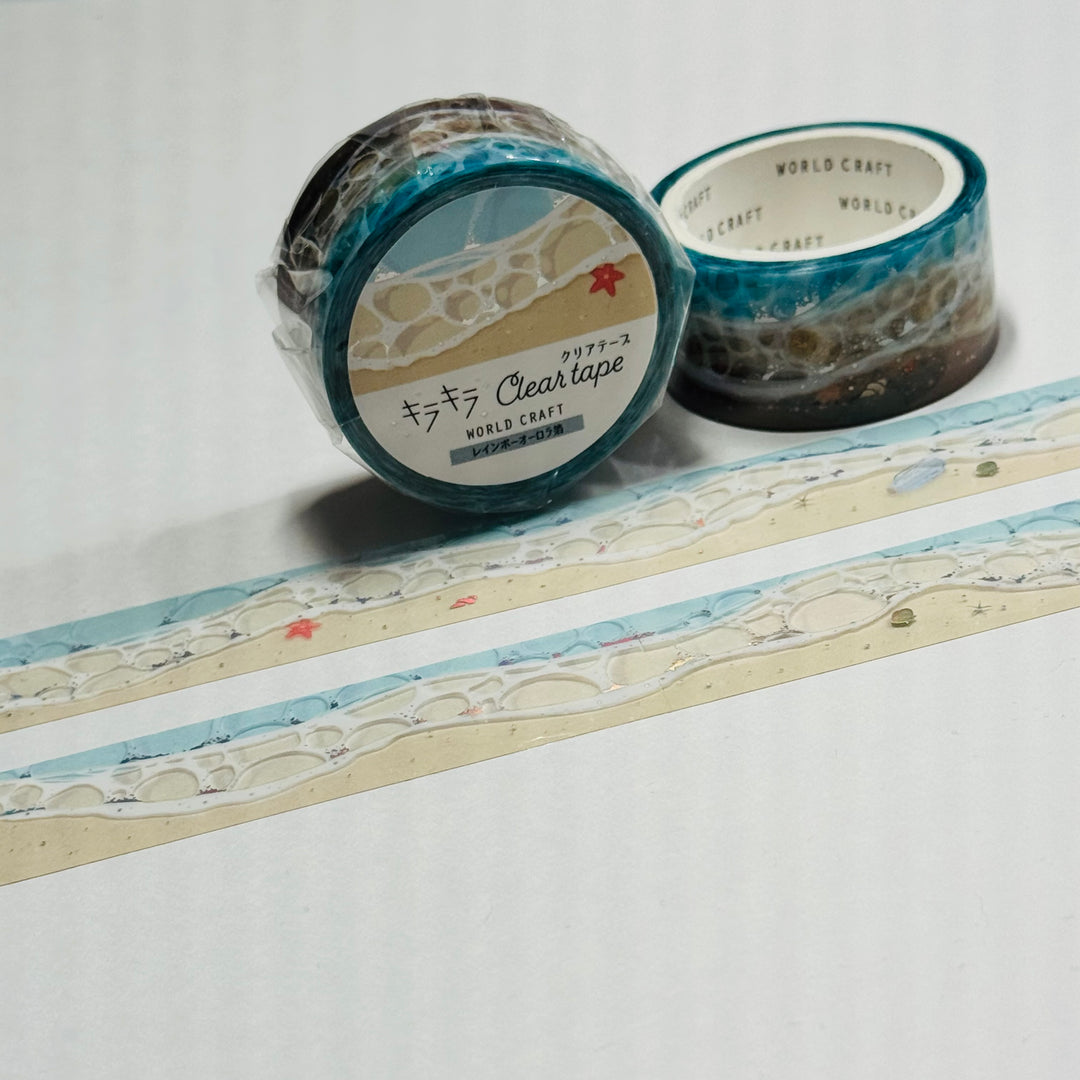 ROLLING BEACH Waves World Craft PET Washi Tape ~ 1 Roll ~ 20mm x 5m (16 Feet) ~ 1 Roll ~ 20mm x 5m (16 Feet)