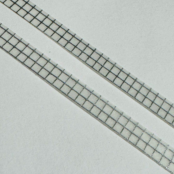 EXQUISITE SILVER GRID Foil World Craft Skinny Washi Tape ~ 1 Roll ~ 5mm x 5m (16 Feet)