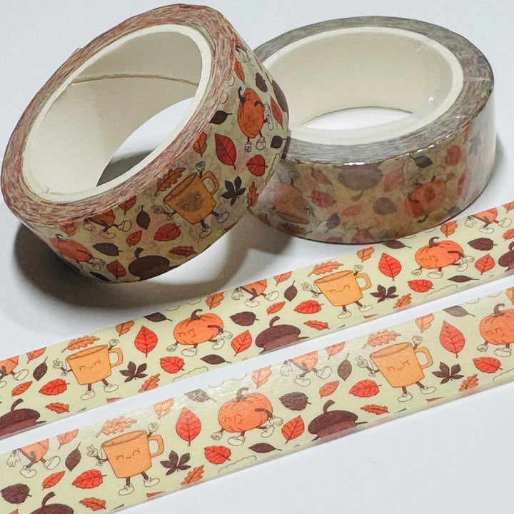 KAWAII PUMPKIN SPICE EVERYTHING Washi Tape ~ 1 Roll ~ 15mm x 10m (33 Feet)