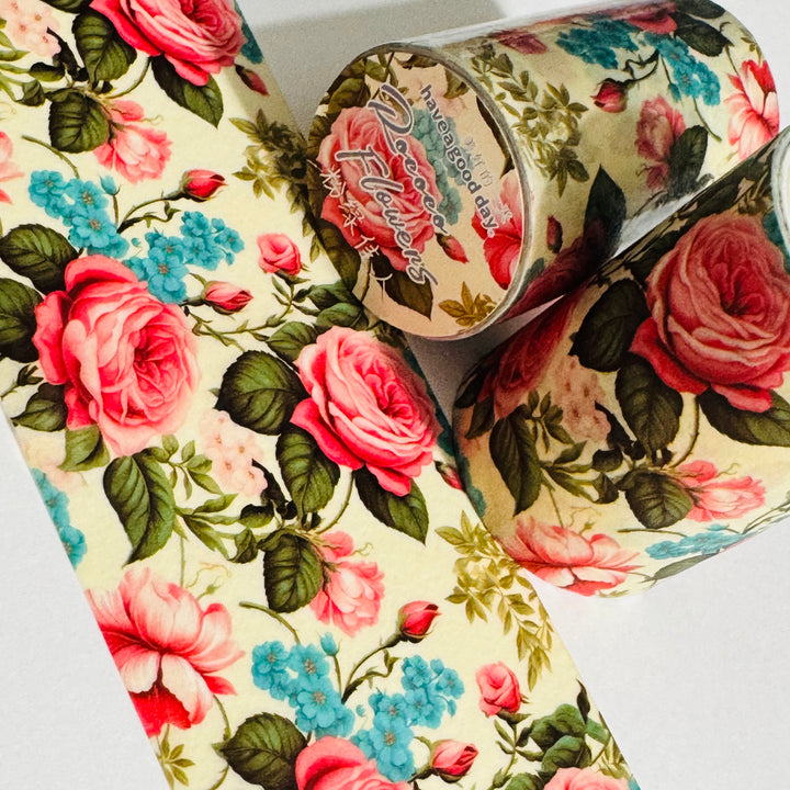 FRENCH ROCOCO PRINCESS ROSES Large Washi Tape ~ 1 Roll ~ 60mm x 2m (7 Feet)