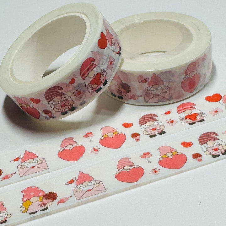 HOMIES And GNOMIES VALENTINE Gnome Washi Tape ~ 1 Roll ~ 15mm x 10m (33 Feet)