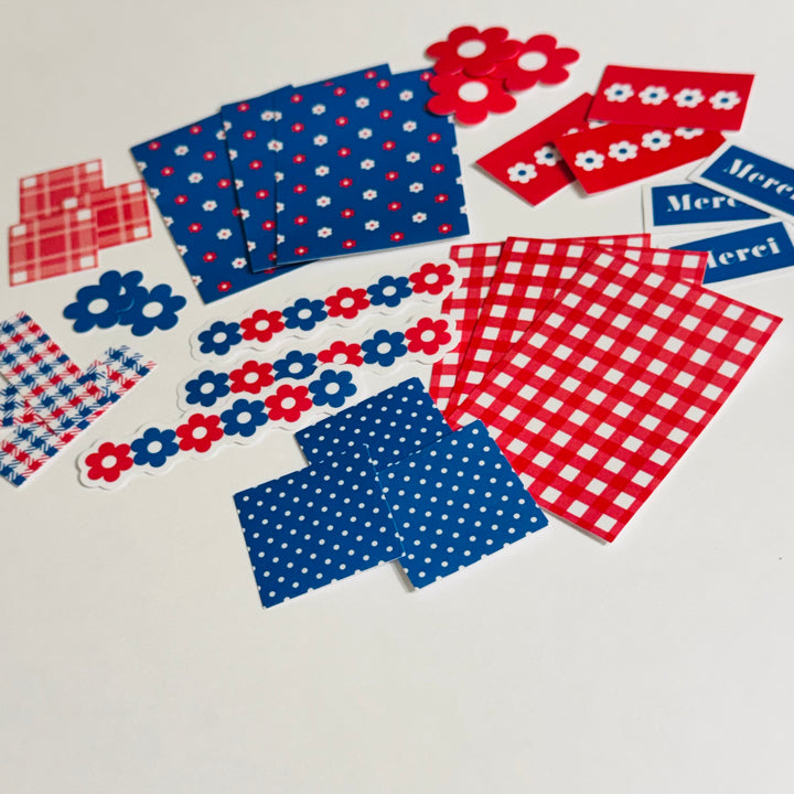 PATRIOTIC STICKER PACK Red White & Blue World Craft Sticker Flakes Pack ~ 30 Stickers ~ 10 Designs (3 of Each Design)