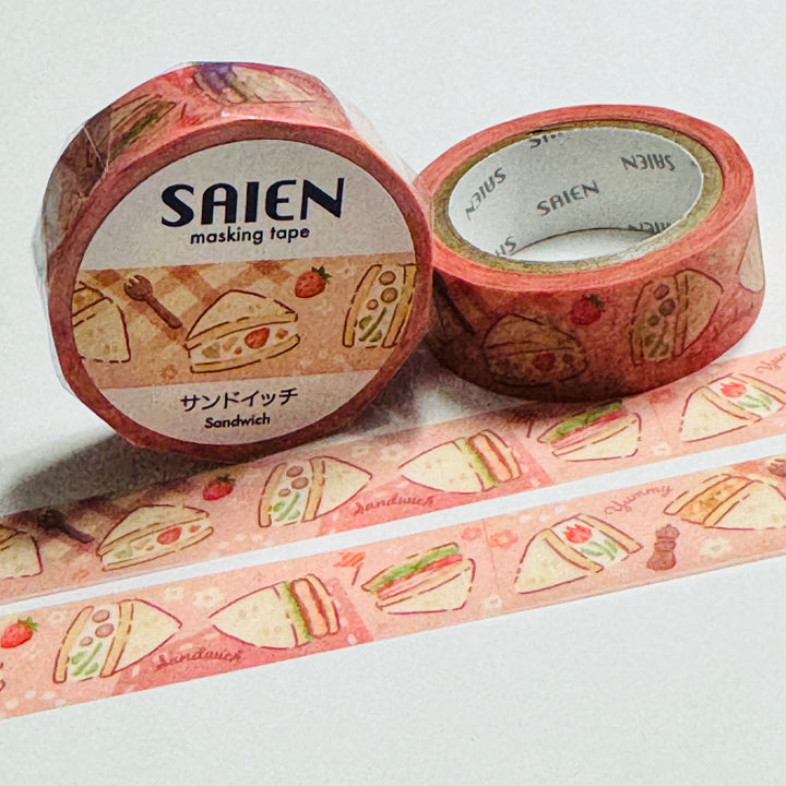 PICNIC STUFFED SANDWICHES FOOD Saien Masking Washi Tape - 1 Roll - 15mm x 7m (23 Feet)