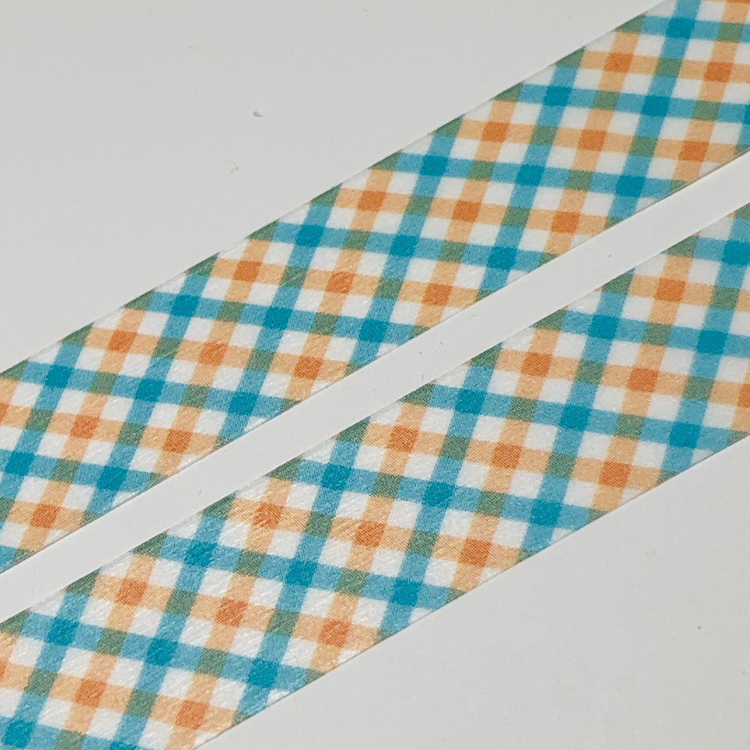 OVERLAP CHECKERED ORANGE Plaid Mt Washi Tape - 1 Roll - 15mm x 7m (23 Feet)