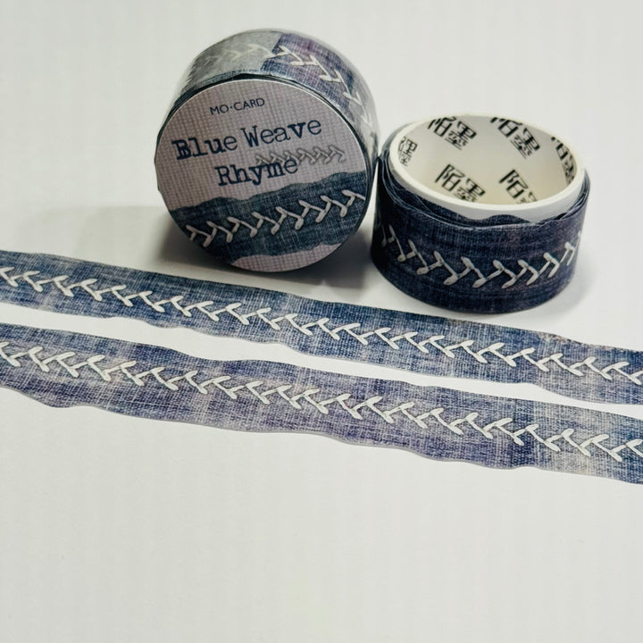 DENIM STITCH FAUX Fabric Paper Washi Tape ~ 1 Roll ~ 18mm x 3m (10 Feet)