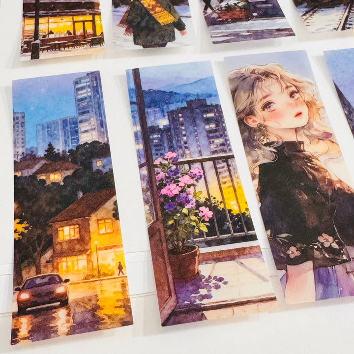 MIDNIGHT LIFE GIRL In The City Ephemera Sticker Pack ~ 25 Pieces ~ 30mm x 95mm