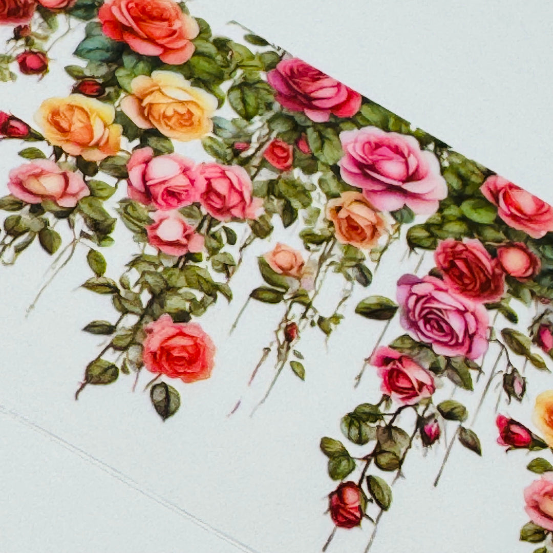 CLIMBING ROSES & VINES Pet Washi Tape ~ 1 Roll ~ 50mm x 2m (7 Feet)