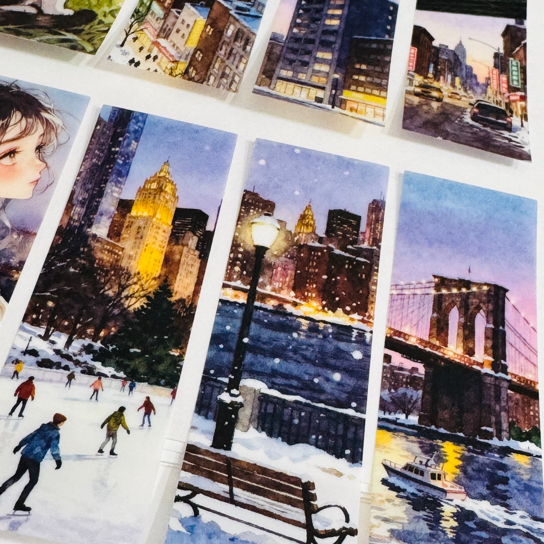 MIDNIGHT LIFE GIRL In The City Ephemera Sticker Pack ~ 25 Pieces ~ 30mm x 95mm