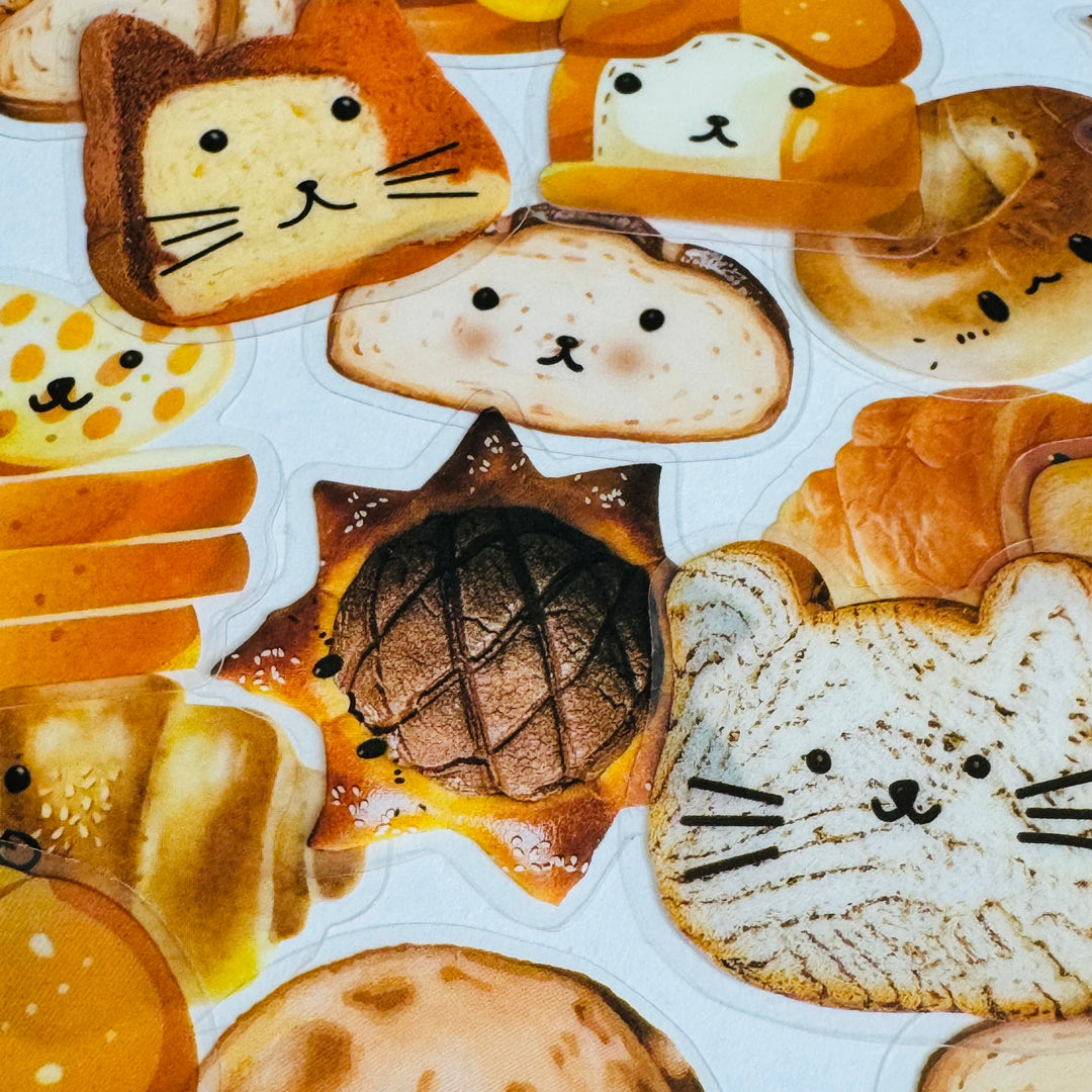 ARTISAN WARM BAKING Bread Transparent Peelable Stickers  ~ 40 Pieces ~ 30x40mm Each