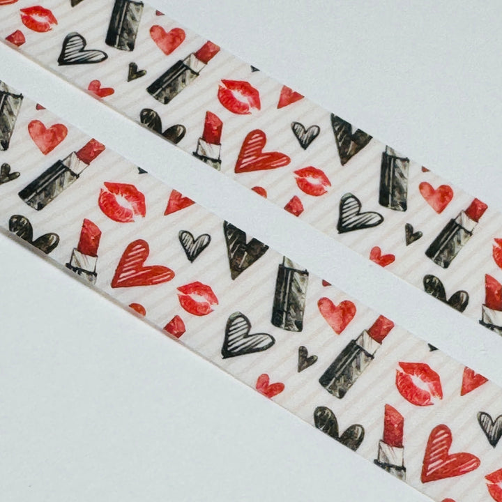 LIPSTICK ON HIS COLLAR Valentine Washi Tape ~ 1 Roll ~ 15mm x 10m (33 Feet)