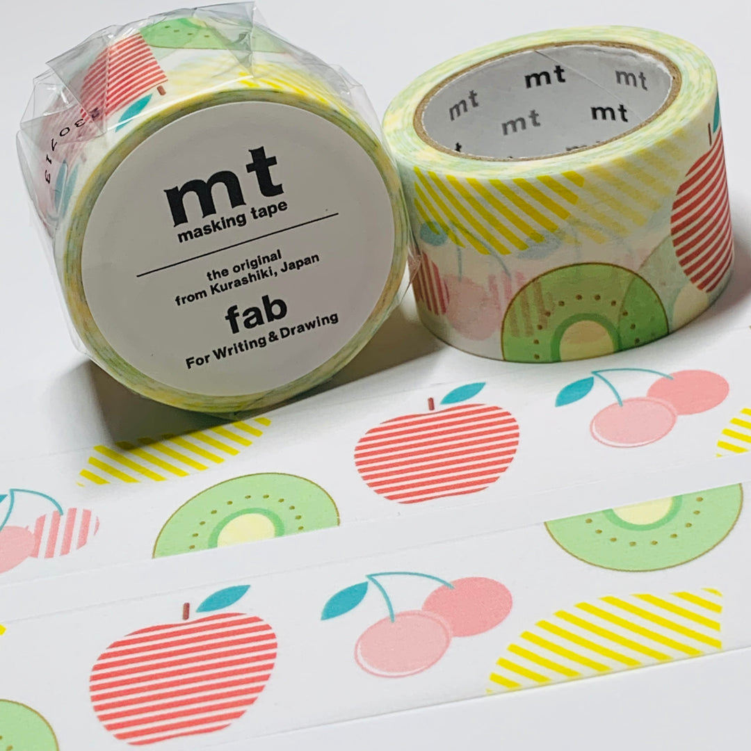 SEASONAL FRUITS WRITABLE MT Washi Tape ~ 1 Roll ~ 25mm x 7m (23 Feet)