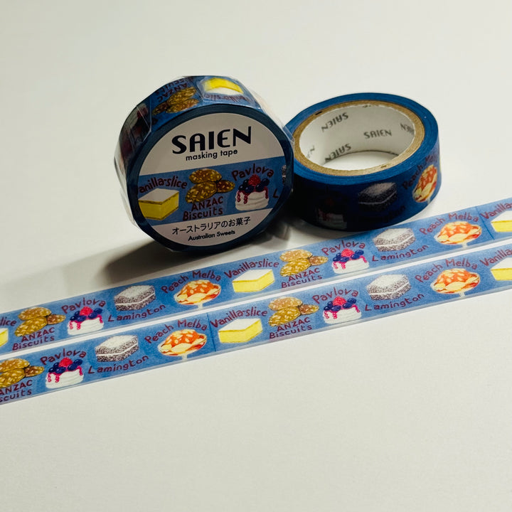 AUSTRALIAN SWEET DESSERTS Saien Masking Washi Tape - 1 Roll - 15mm x 7m (23 Feet)