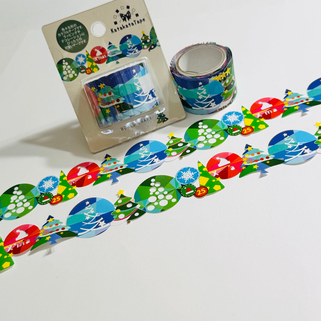 KATA KATA CHRISTMAS Trees Die-Cut PP Tape by World Craft - 1 Roll - 30mm x 6m (20 Feet)