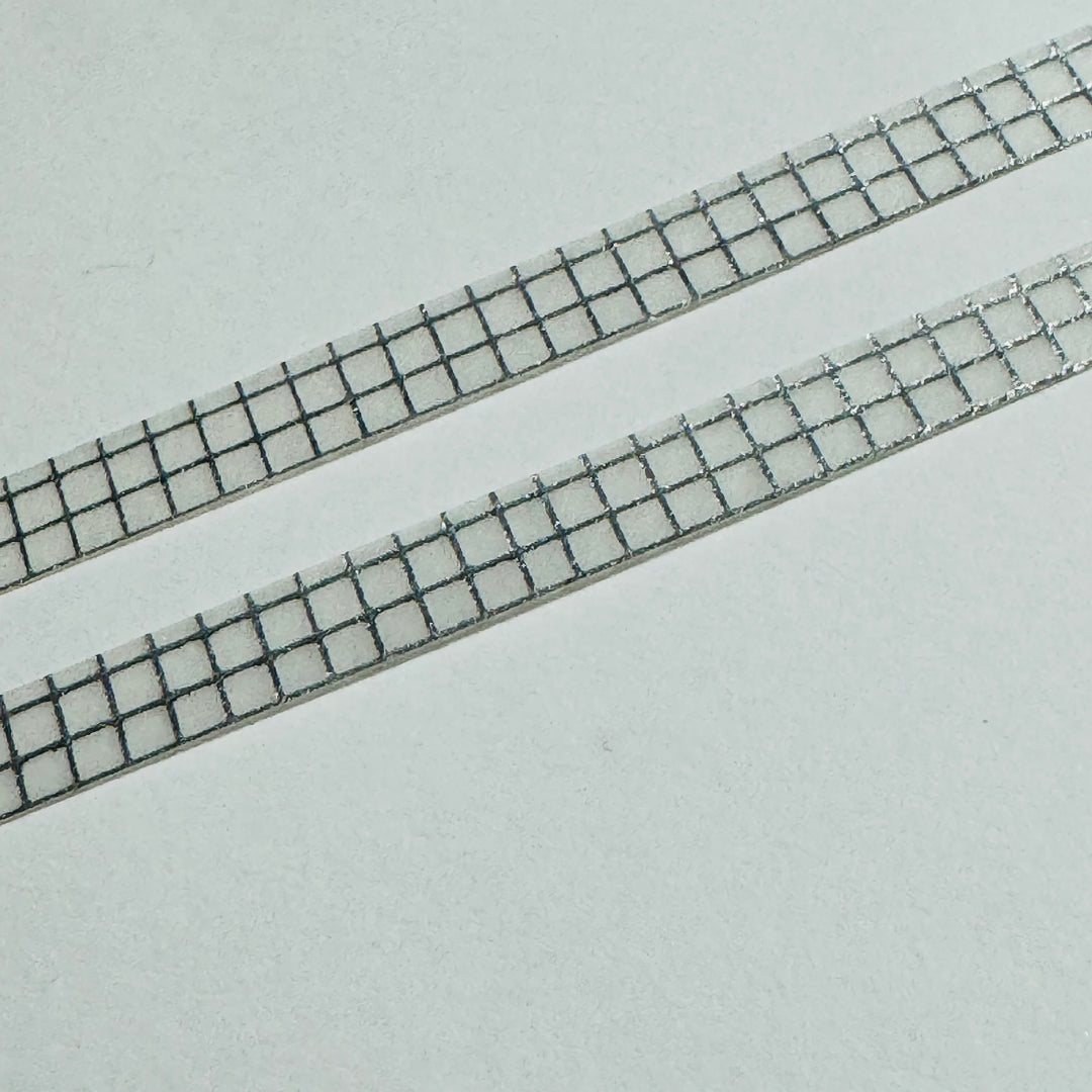 EXQUISITE SILVER GRID Foil World Craft Skinny Washi Tape ~ 1 Roll ~ 5mm x 5m (16 Feet)