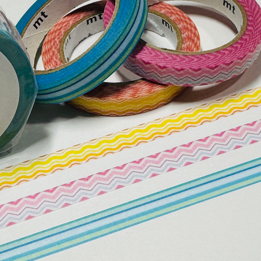 SLIM DECO LINE Collage Mt Thin Washi Tape Set ~ 3 Rolls ~ 6mm x 7m (23 Feet) Each