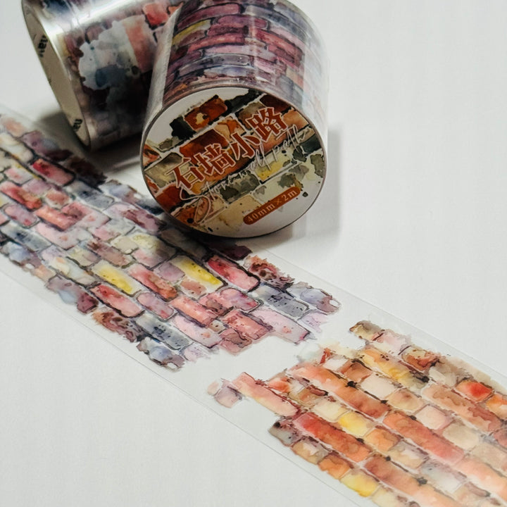 MOTTLED CRACKED WALL PET Washi Tape ~ 1 Roll ~ 40mm x 2m (7 Feet)