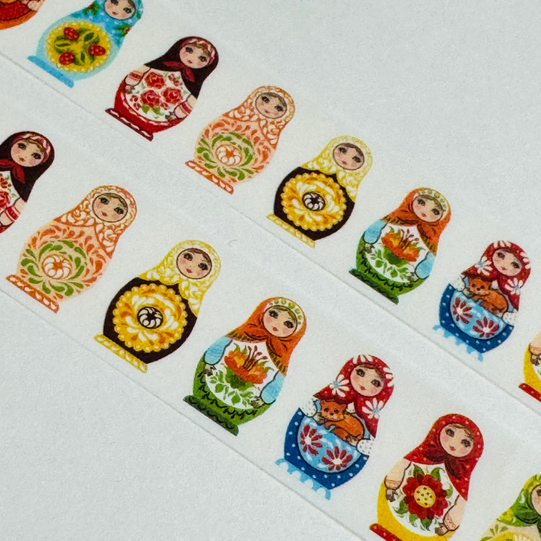 NESTING RUSSIAN DOLLS Various Designs Washi Tape ~ 1 Roll ~ 15mm x 10m (33 Feet)