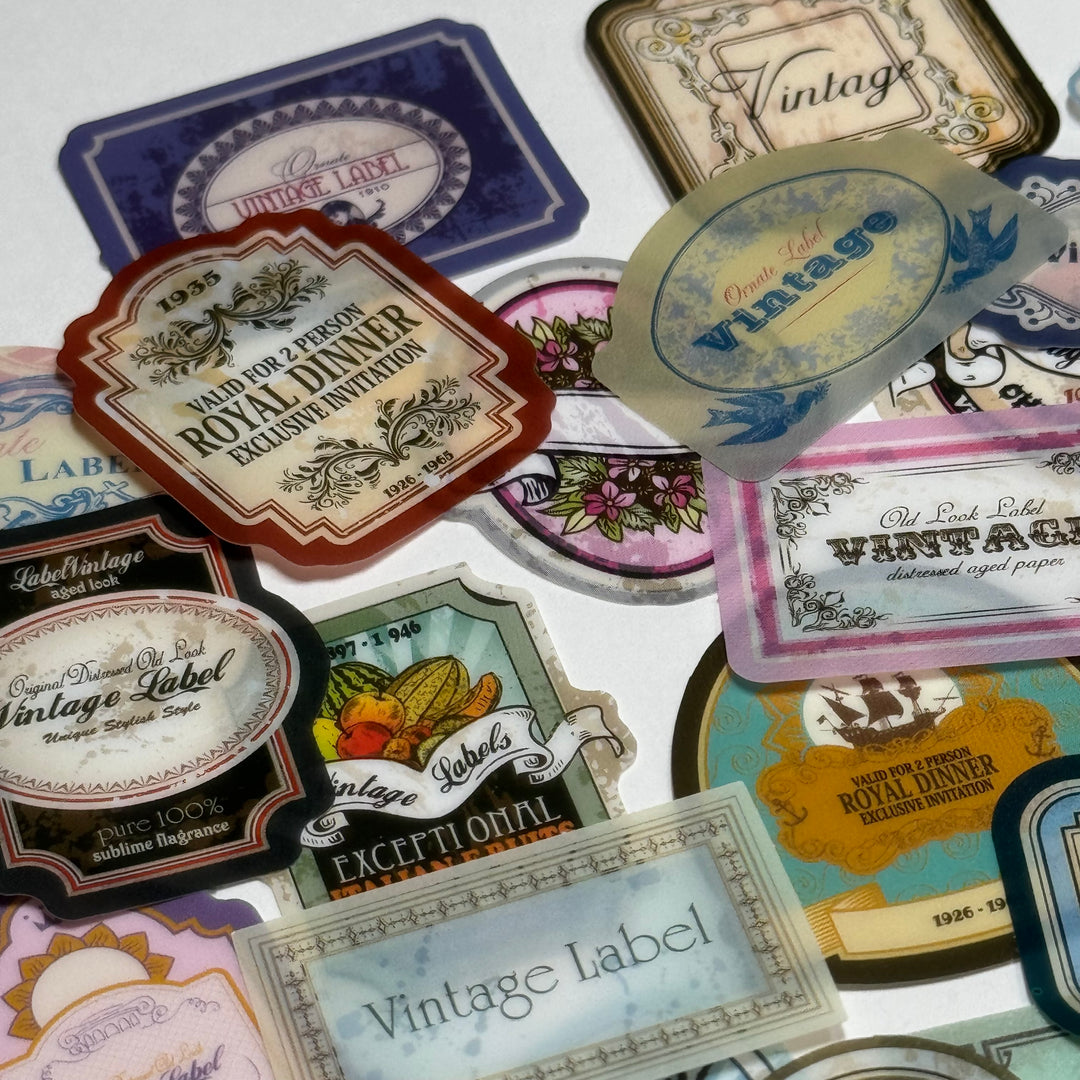 BUDAPEST DANUBE PEARL VINTAGE Peelable Stickers  ~ 45 Pieces ~ Approximately 38mm