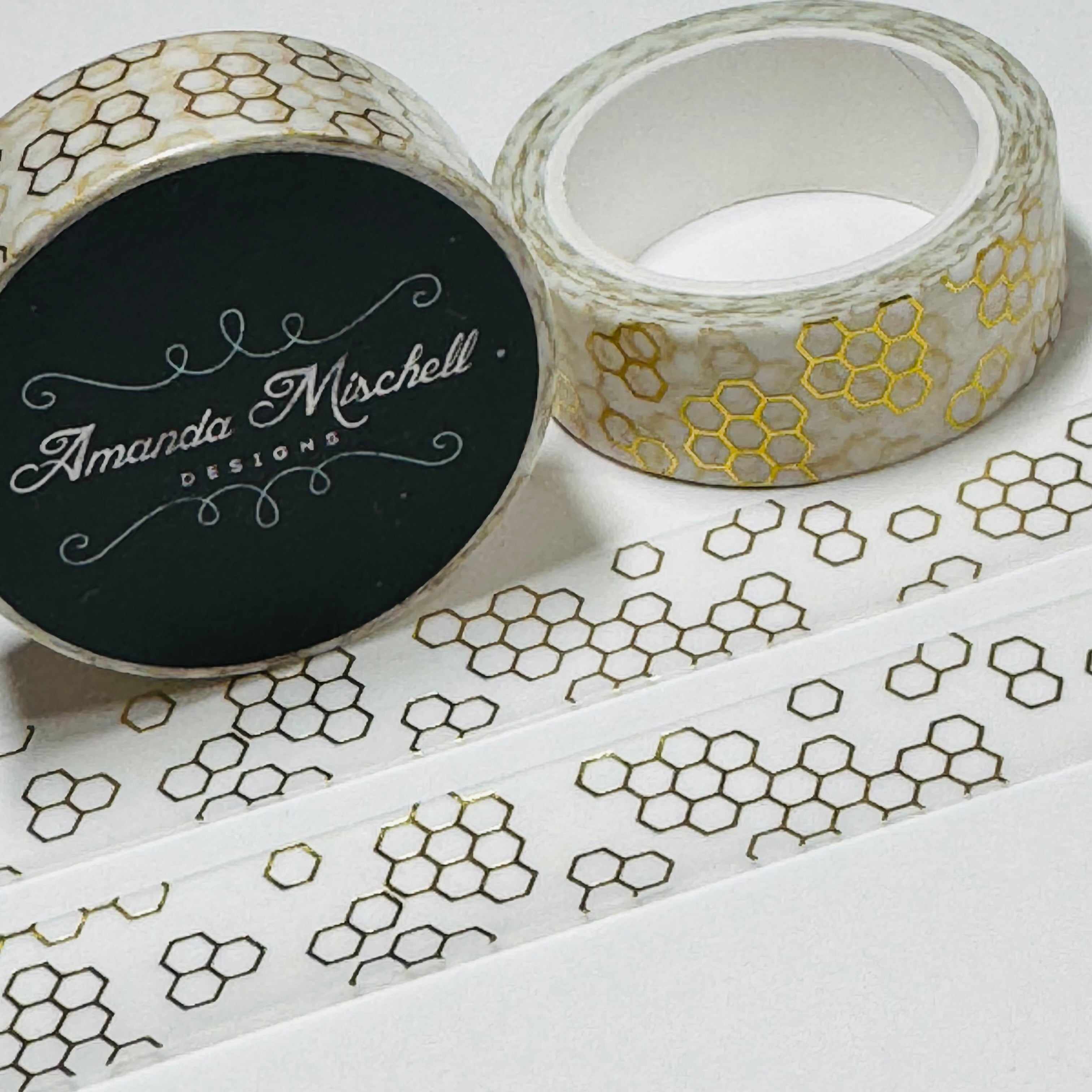 NEW! GOLD FOIL Honeycomb Bee Hive Amanda Mischell Washi Tape - 1 Roll ...