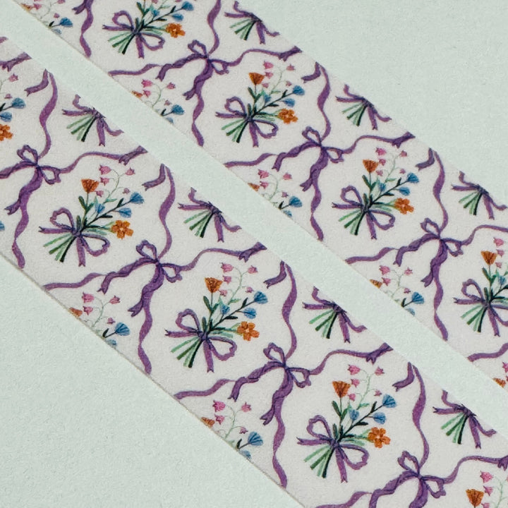 PURPLE LAVENDER FLORAL Bouquet Washi Tape - 1 Roll - 15mm x 10m (33 Feet)