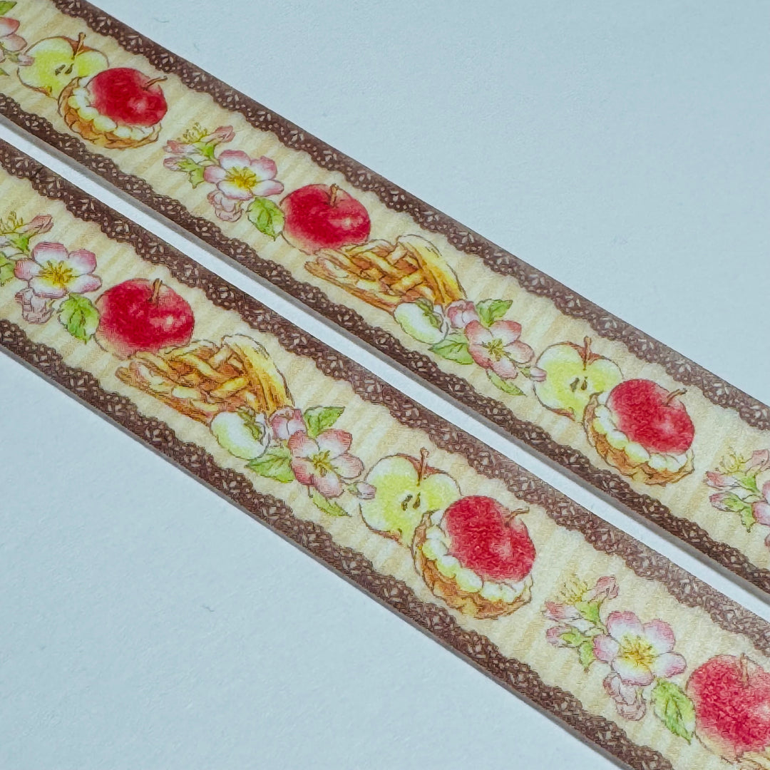 DELICIOUS APPLE PIE Autumn Saien Masking Washi Tape ~ 1 Roll ~ 15mm x 7m (23 Feet)