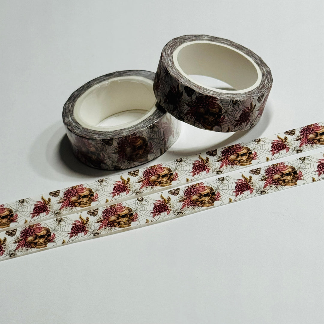 SKULL SHOWING IT'S FEMININE SIDE Halloween Washi Tape ~ 1 Roll ~ 15mm x 10m (33 Feet)