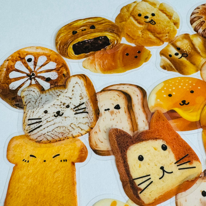 ARTISAN WARM BAKING Bread Transparent Peelable Stickers  ~ 40 Pieces ~ 30x40mm Each