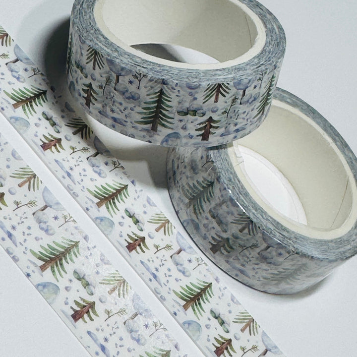 WINTER TERRAIN TREE CLUSTERS Washi Tape ~ 1 Roll ~ 15mm x 10m (33 Feet)