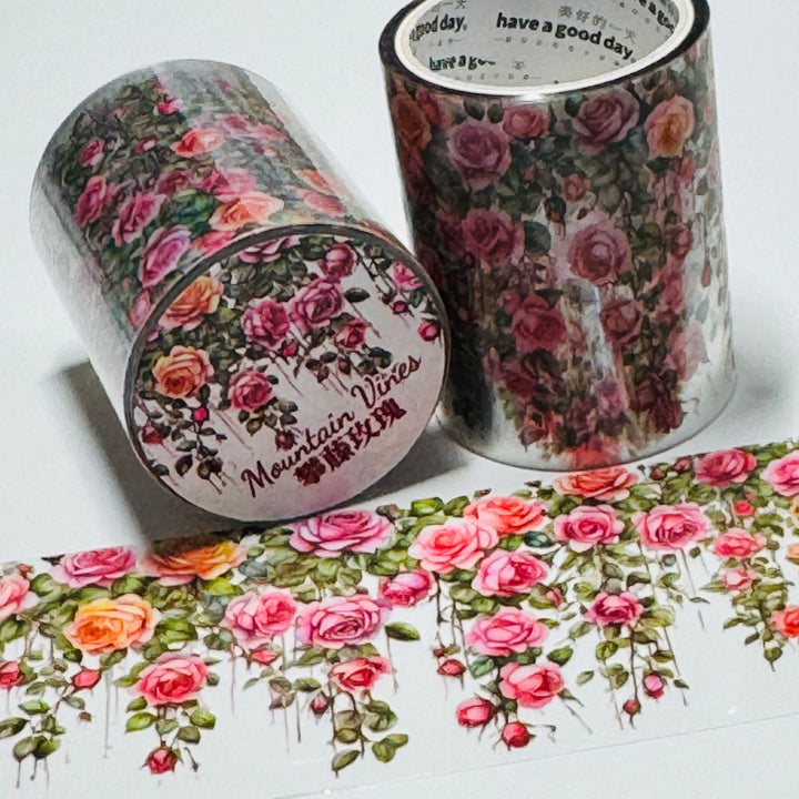 CLIMBING ROSES & VINES Pet Washi Tape ~ 1 Roll ~ 50mm x 2m (7 Feet)