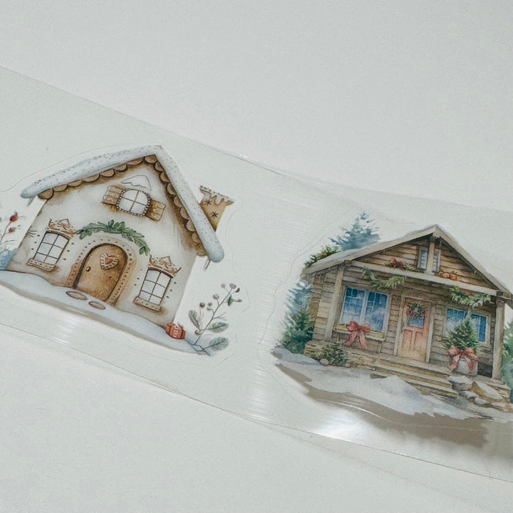 HOLIDAY HOUSE In The WINTER Pre-Cut PET Washi Tape ~ 1 Roll - 50mm x 2m (7 Feet of Washi Stickers)