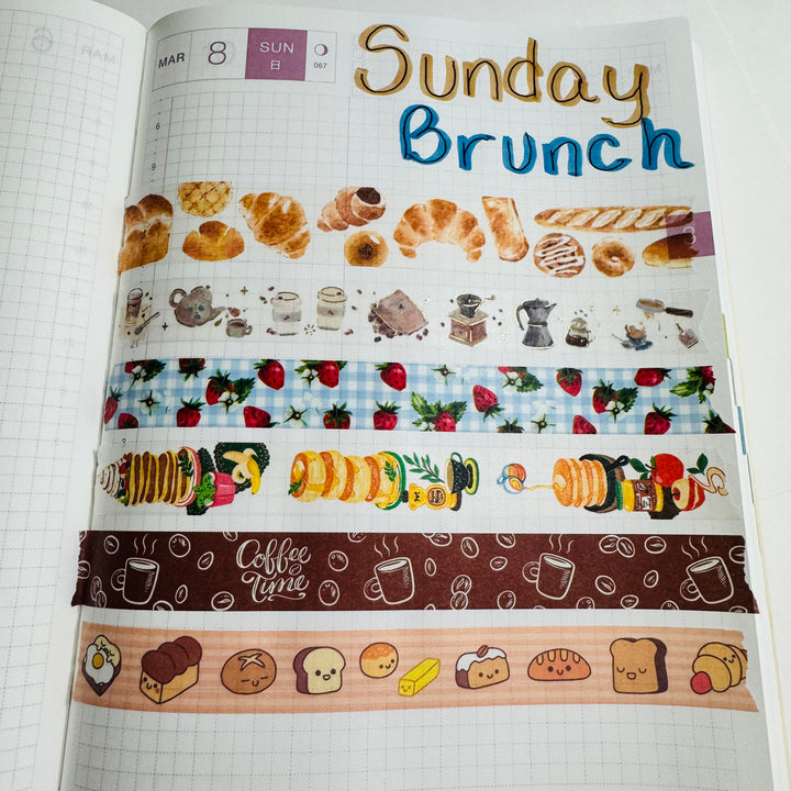 PANCAKES A MILE HIGH World Craft Washi Tape ~ 1 Roll ~ 15mm x 7m (23 Feet)