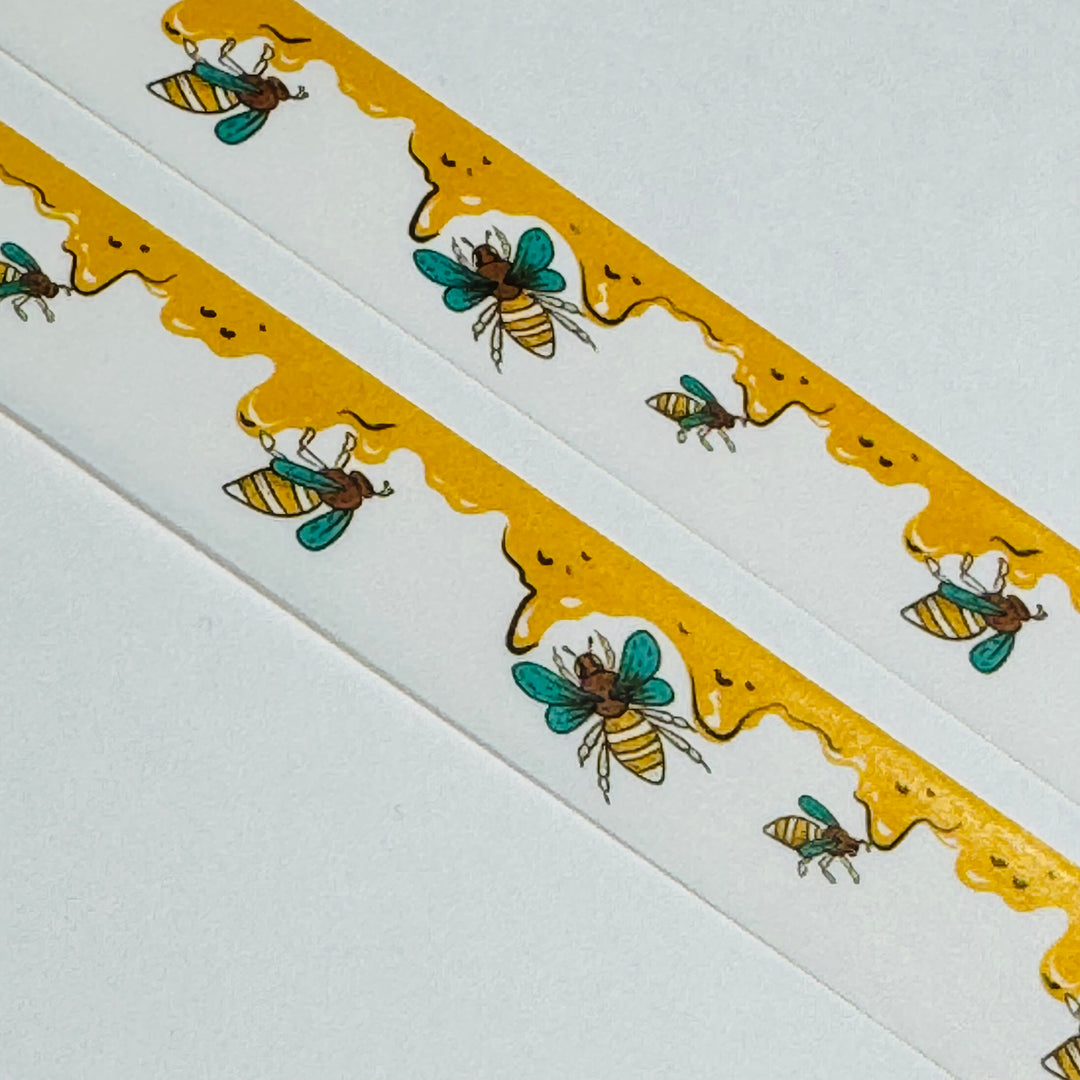 BUSY POLLINATING Honey Bee Washi Tape - 1 Roll - 15mm x 10m (33 Feet)