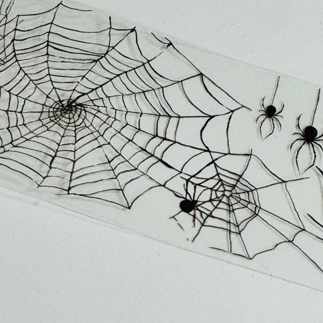 COBWEBS And SPIDERWEBS Halloween PET Washi Tape ~ 1 Roll ~ 40mm x 2m (7 Feet)