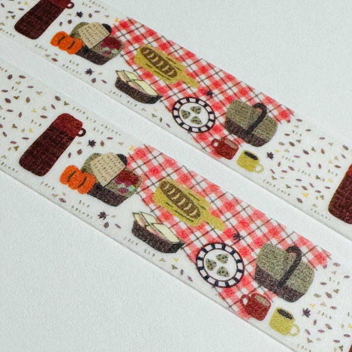 COUNTRYSIDE PICNIC FOOD Saien Masking Washi Tape - 1 Roll - 15mm x 7m (23 Feet)
