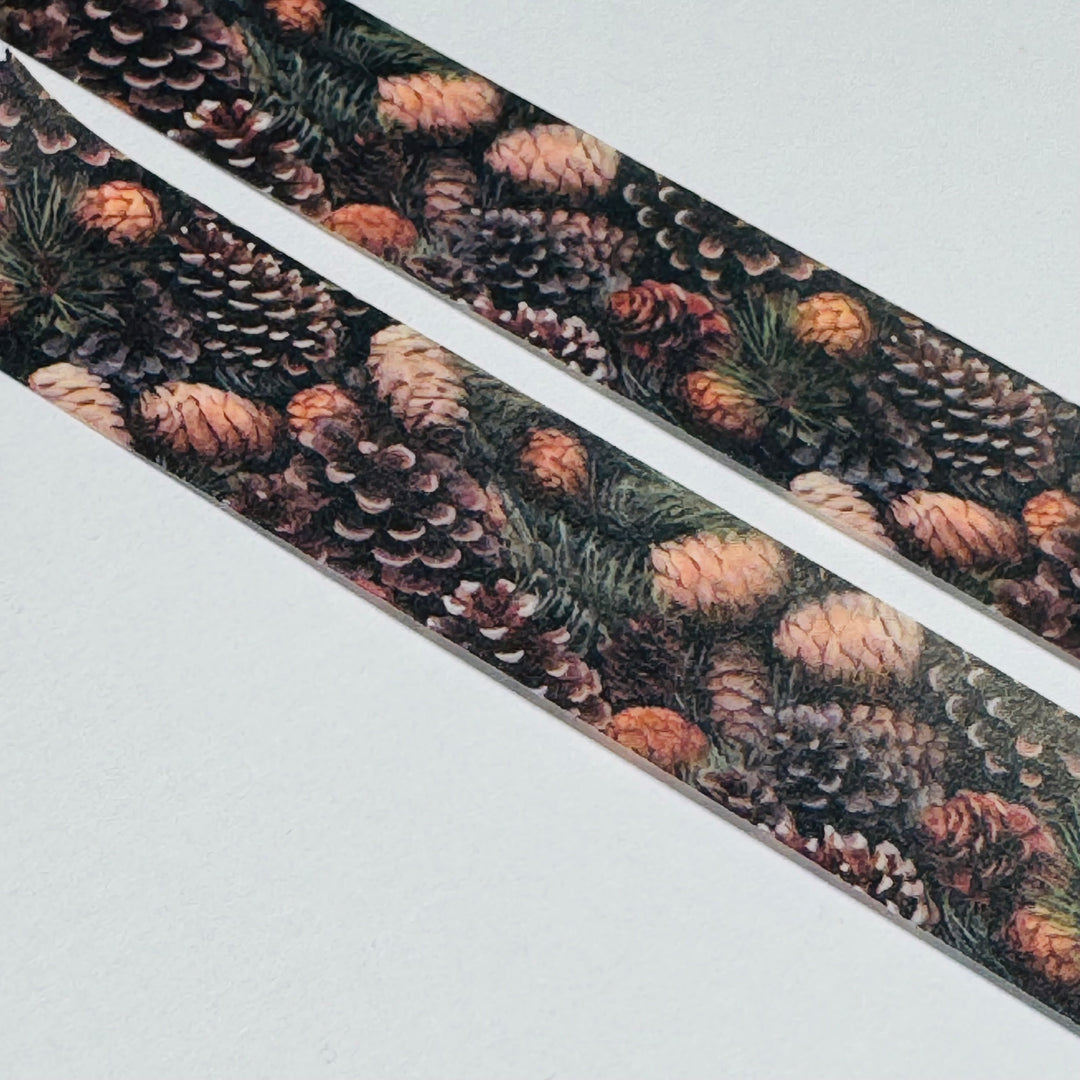 FRAGRANT HEARTH PINECONES Washi Tape ~ 1 Roll ~ 15mm x 10m (33 Feet)