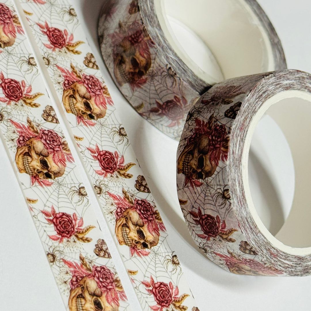 SKULL SHOWING IT'S FEMININE SIDE Halloween Washi Tape ~ 1 Roll ~ 15mm x 10m (33 Feet)