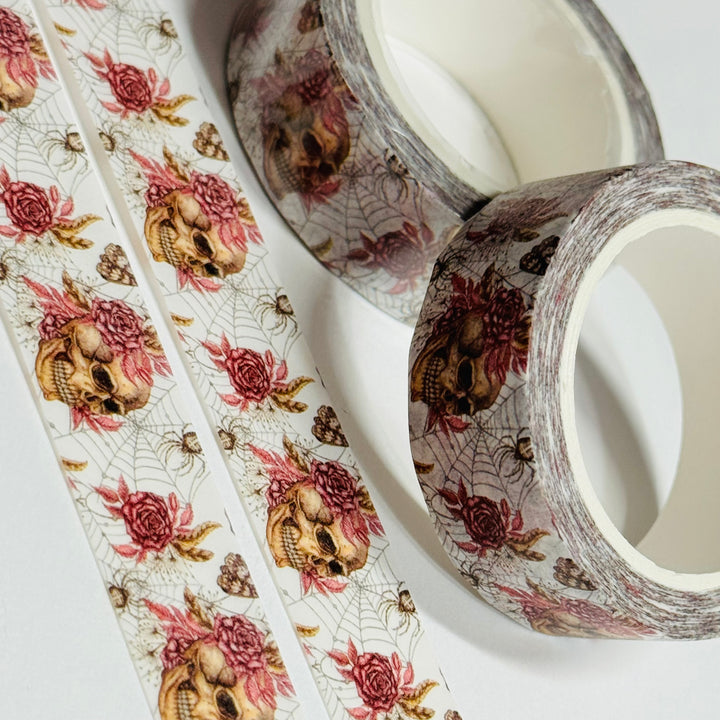 SKULL SHOWING IT'S FEMININE SIDE Halloween Washi Tape ~ 1 Roll ~ 15mm x 10m (33 Feet)