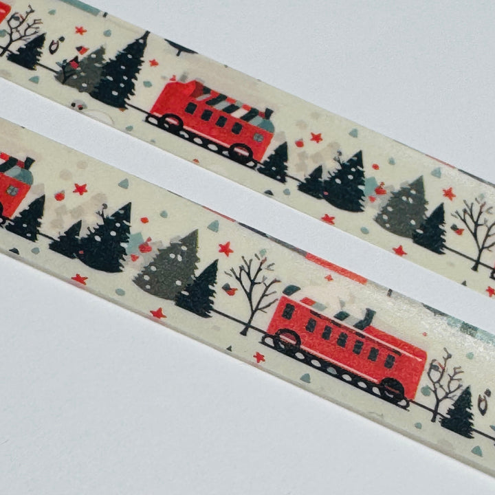 RETRO CHRISTMAS TRAIN Washi Tape ~ 1 Roll ~ 15mm x 10m (33 Feet)